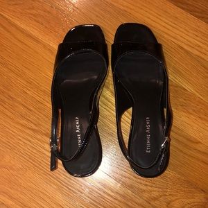 Black low heels with straps